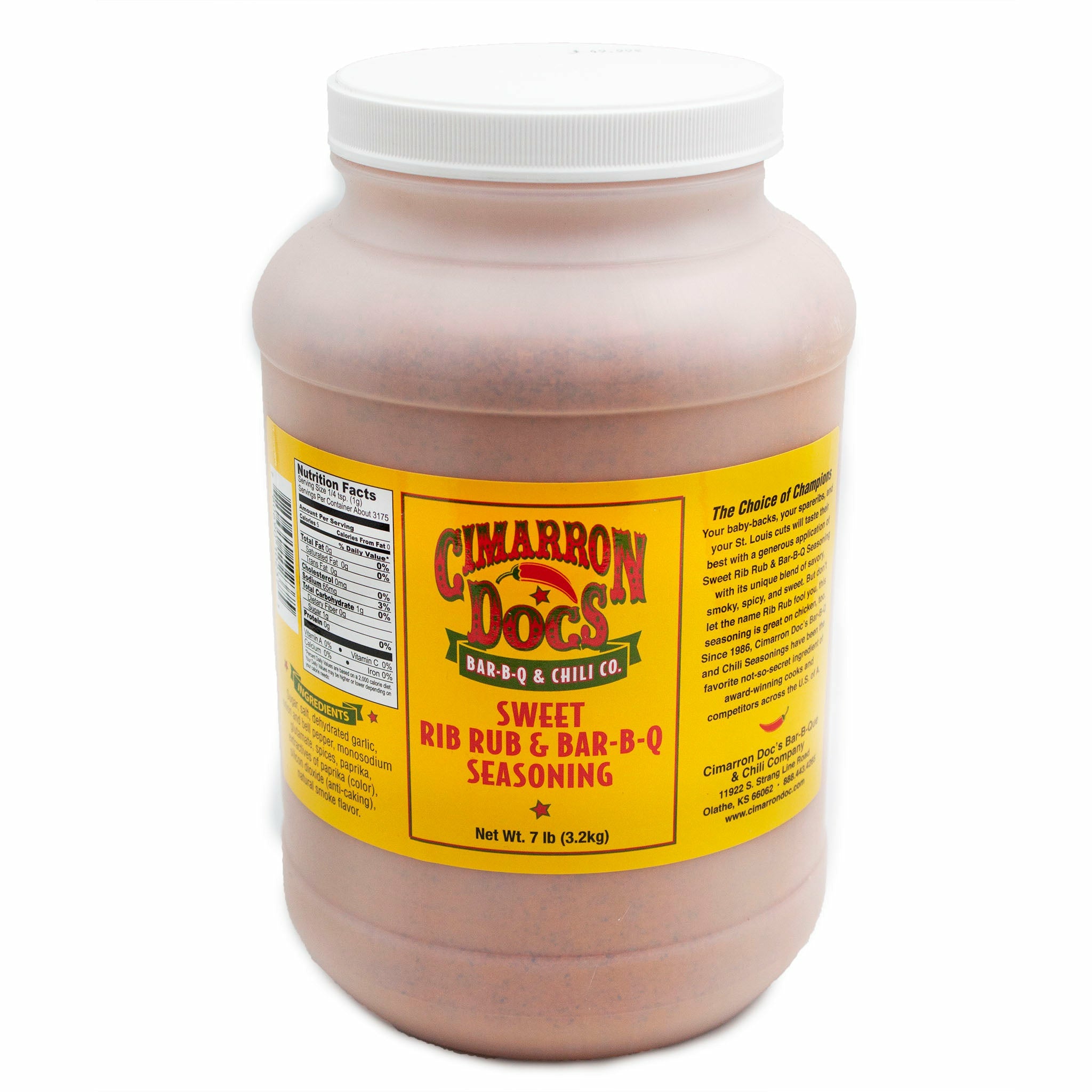 Cimarron Doc's Sweet Rib Rub & Bar-B-Q Seasoning 7 lbs. - The Kansas City BBQ Store
